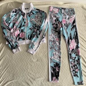 NIKE Floral Track Jacket and Leggings Set